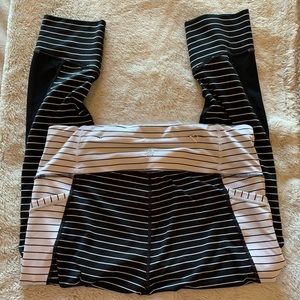 Athleta size Large striped crops